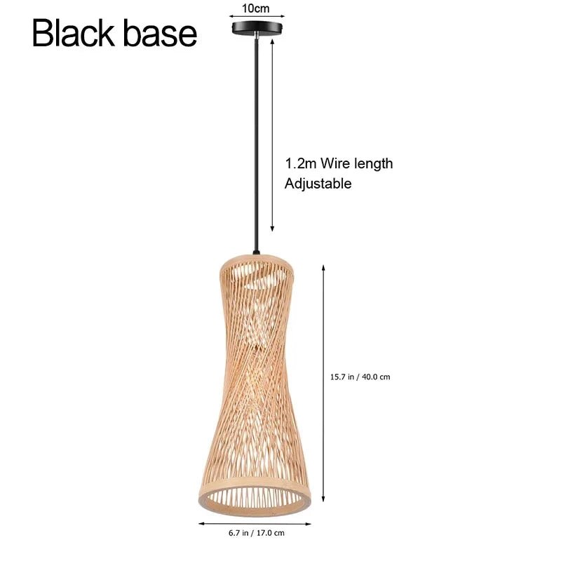 Japanese Bamboo Woven Pendant Light in Natural Finish - Decorbites