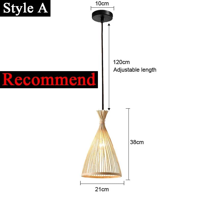 Japanese Bamboo Woven Pendant Light in Natural Finish - Decorbites