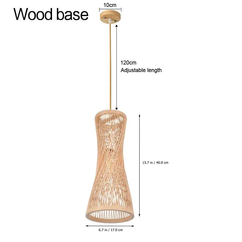 Japanese Bamboo Woven Pendant Light in Natural Finish - Decorbites