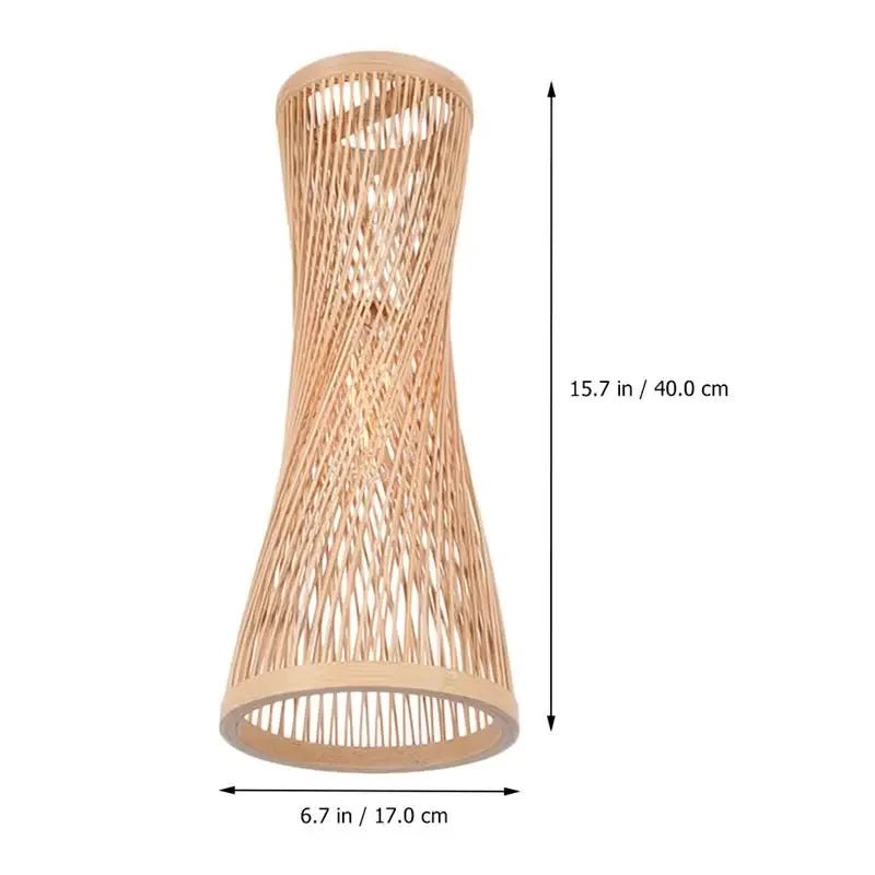 Japanese Bamboo Woven Pendant Light in Natural Finish - Decorbites
