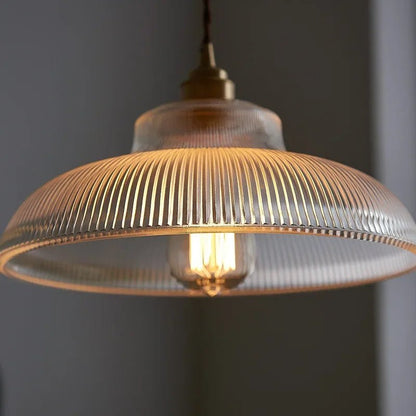 Japanese Brass Semi-Circle Glass Pendant Light - Decorbites
