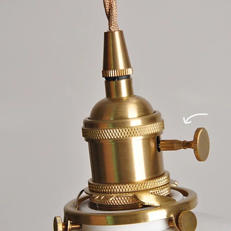 Japanese Ceramic Pendant Light in White and Bronze - Decorbites