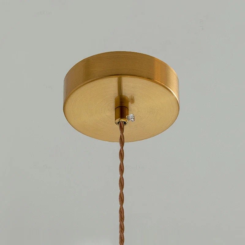 Japanese Ceramic Pendant Light With Polished Copper Finish - Decorbites