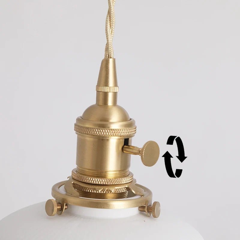 Japanese Ceramic Pendant Light With Polished Copper Finish - Decorbites