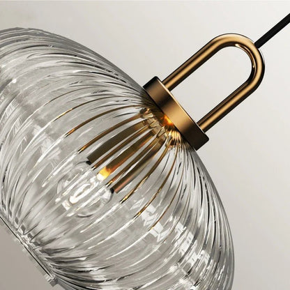 Japanese Glass Pendant Light With Iron Accents - Decorbites