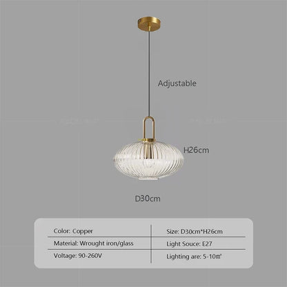 Japanese Glass Pendant Light With Iron Accents - Decorbites