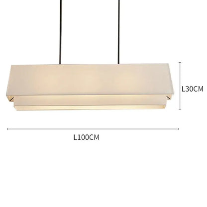 Modern japanese minimalist cream tiered pendant lamp with off-white fabric diffuser and thin black cords by decorbites camden