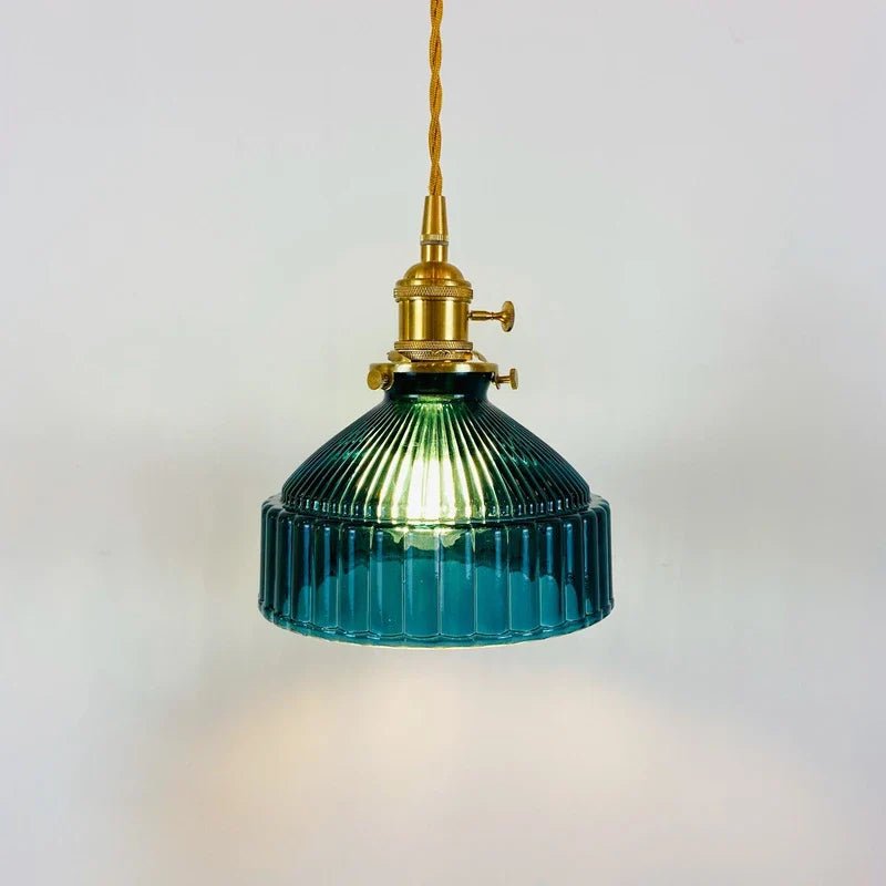 Japanese Pastoral Glass Pendant Light With Copper Accents - Decorbites