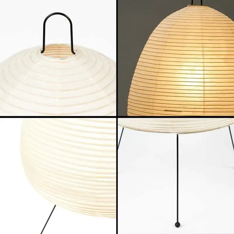 Off-white japanese style rice paper desk lamp with black metal frame and legs for bedroom decorbites japanese style lighting