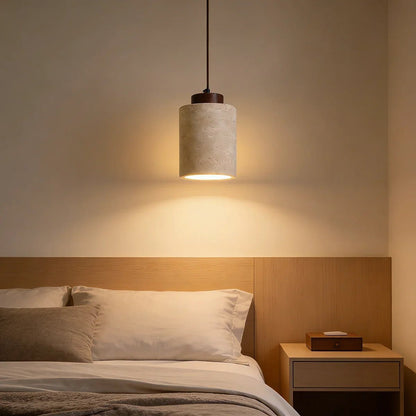 Japanese Style Yellow Travertine Stone Pendant Light - Decorbites
