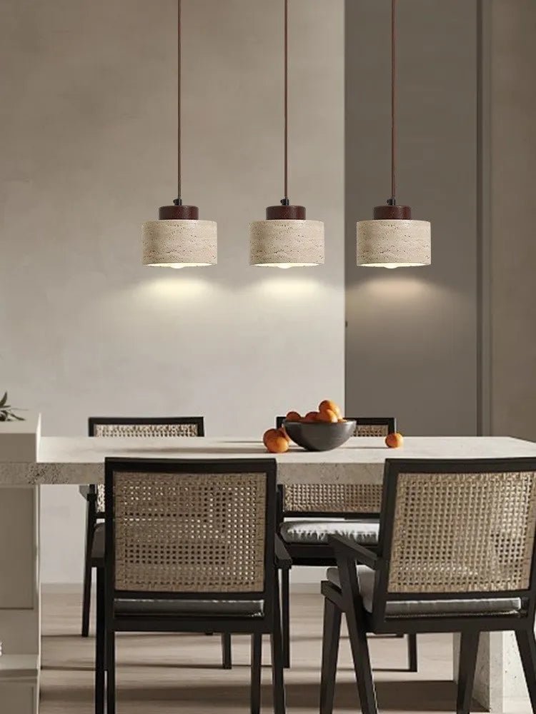 Japanese Travertine Stone Pendant Light - Decorbites