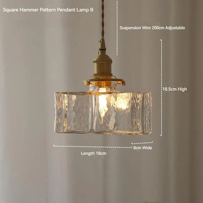 Japanese Vintage Glass Pendant Light in Polished Brass - Decorbites