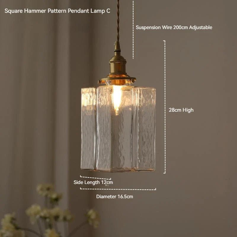 Japanese Vintage Glass Pendant Light in Polished Brass - Decorbites