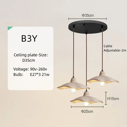 Japanese Wabi-Sabi Cream Wood Pendant Light - Decorbites