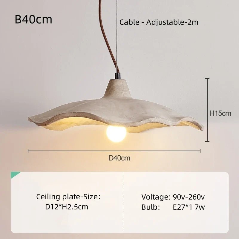 Japanese Wabi-Sabi Cream Wood Pendant Light - Decorbites