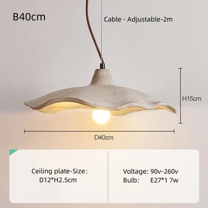 Japanese Wabi-Sabi Cream Wood Pendant Light - Decorbites
