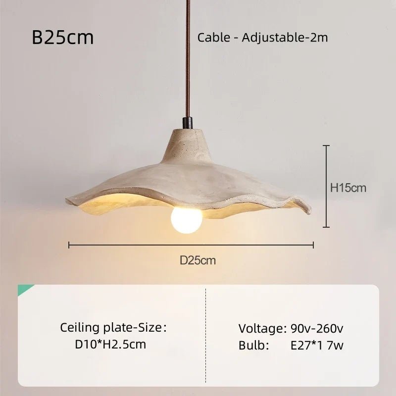 Japanese Wabi-Sabi Cream Wood Pendant Light - Decorbites