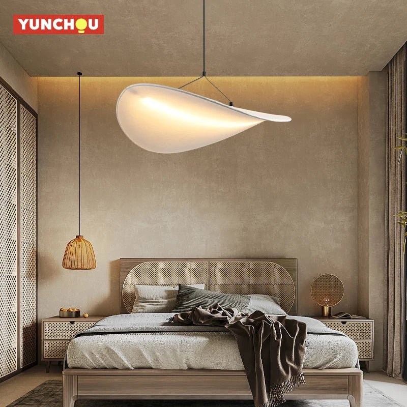 Japanese Wabi-Sabi Silk Tyvek Pendant Light - Decorbites