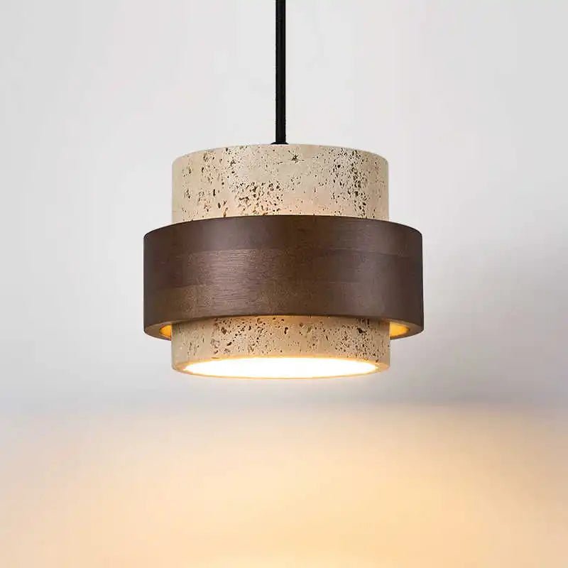 Japanese Wabi Sabi Stone Pendant Light in White or Gray - Decorbites