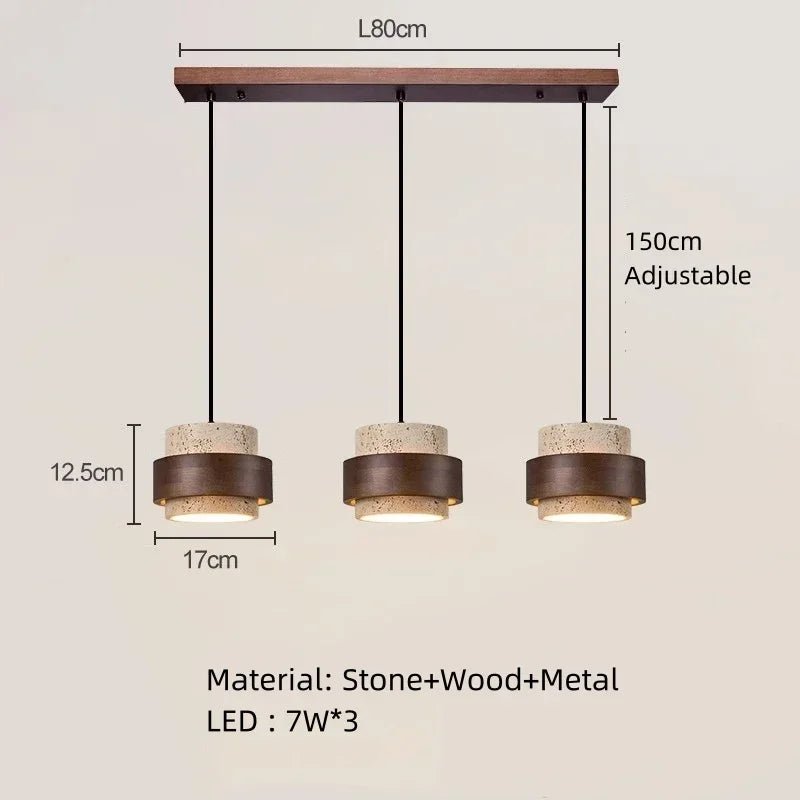 Japanese Wabi Sabi Stone Pendant Light in White or Gray - Decorbites