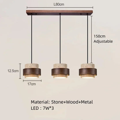 Japanese Wabi Sabi Stone Pendant Light in White or Gray - Decorbites
