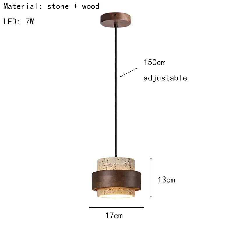 Japanese Wabi Sabi Stone Pendant Light in White or Gray - Decorbites