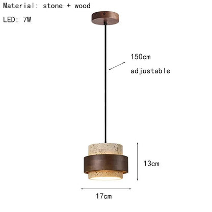 Japanese Wabi Sabi Stone Pendant Light in White or Gray - Decorbites
