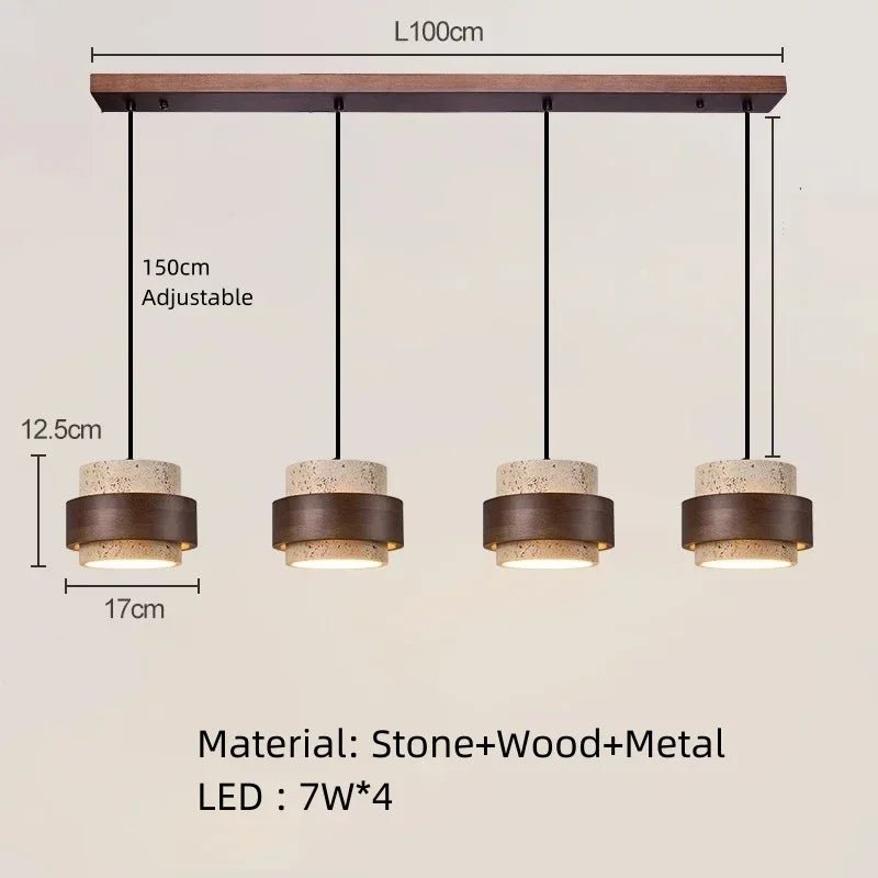 Japanese Wabi Sabi Stone Pendant Light in White or Gray - Decorbites