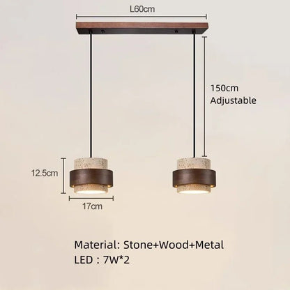 Japanese Wabi Sabi Stone Pendant Light in White or Gray - Decorbites