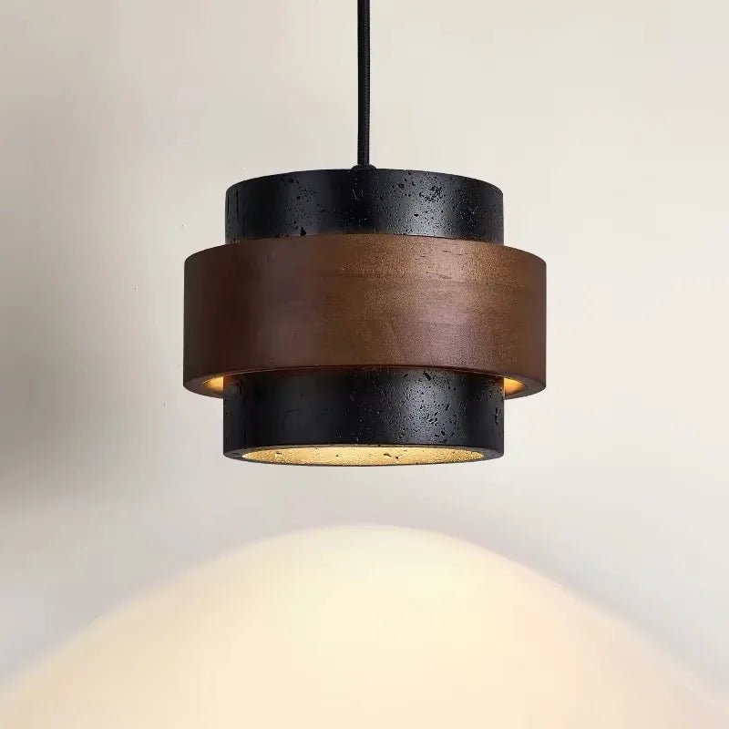 Japanese Wabi Sabi Stone Pendant Light in White or Gray - Decorbites