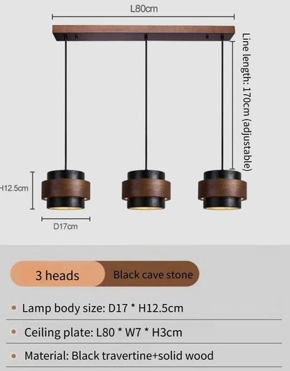 Japanese Wabi Sabi Stone Pendant Light in White or Gray - Decorbites