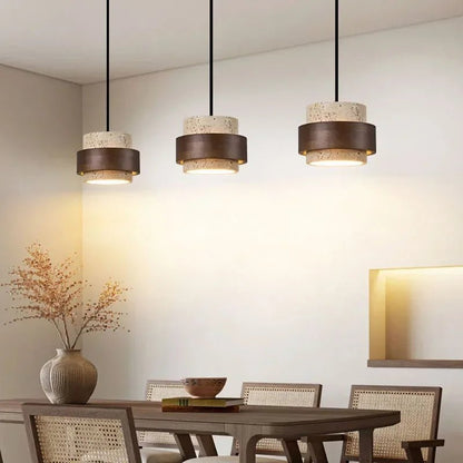 Japanese Wabi Sabi Stone Pendant Light in White or Gray - Decorbites