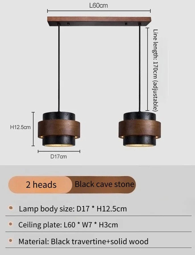 Japanese Wabi Sabi Stone Pendant Light in White or Gray - Decorbites