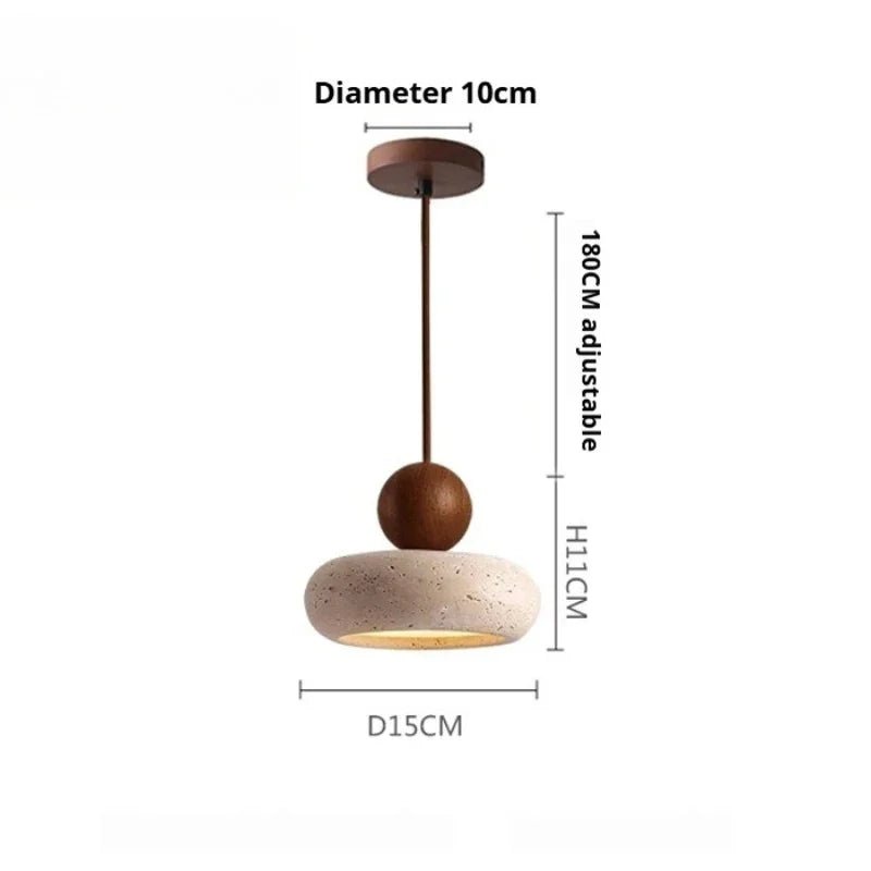 Japanese Wabi-Sabi Travertine Stone Pendant Light - Decorbites
