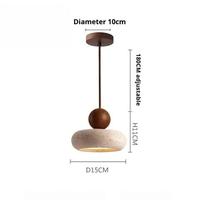 Japanese Wabi-Sabi Travertine Stone Pendant Light - Decorbites