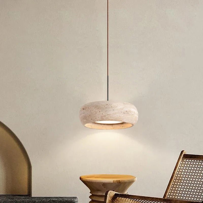 Japanese Wabi-Sabi Yellow Stone Pendant Light - Decorbites