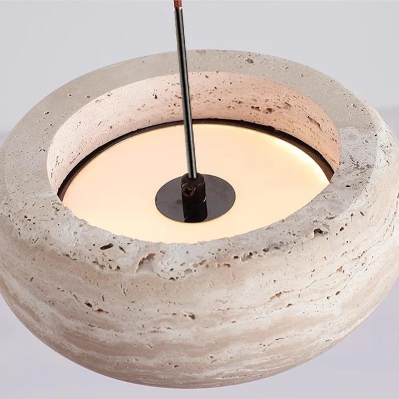Japanese Wabi-Sabi Yellow Stone Pendant Light - Decorbites