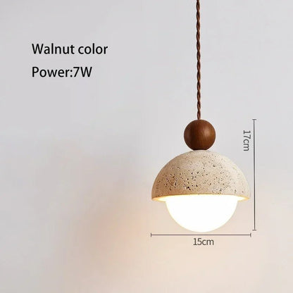 Japanese Wabi-Sabi Yellow Travertine Pendant Light - Decorbites