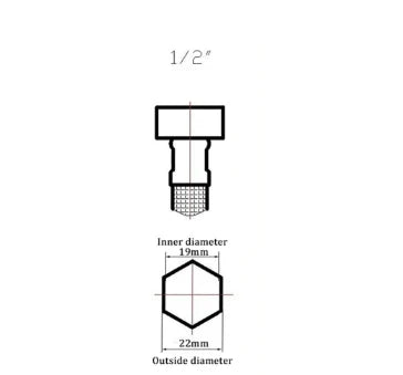Hexagonal brass fitting with 19mm inner diameter for stainless steel single hole kitchen faucet pull out tap