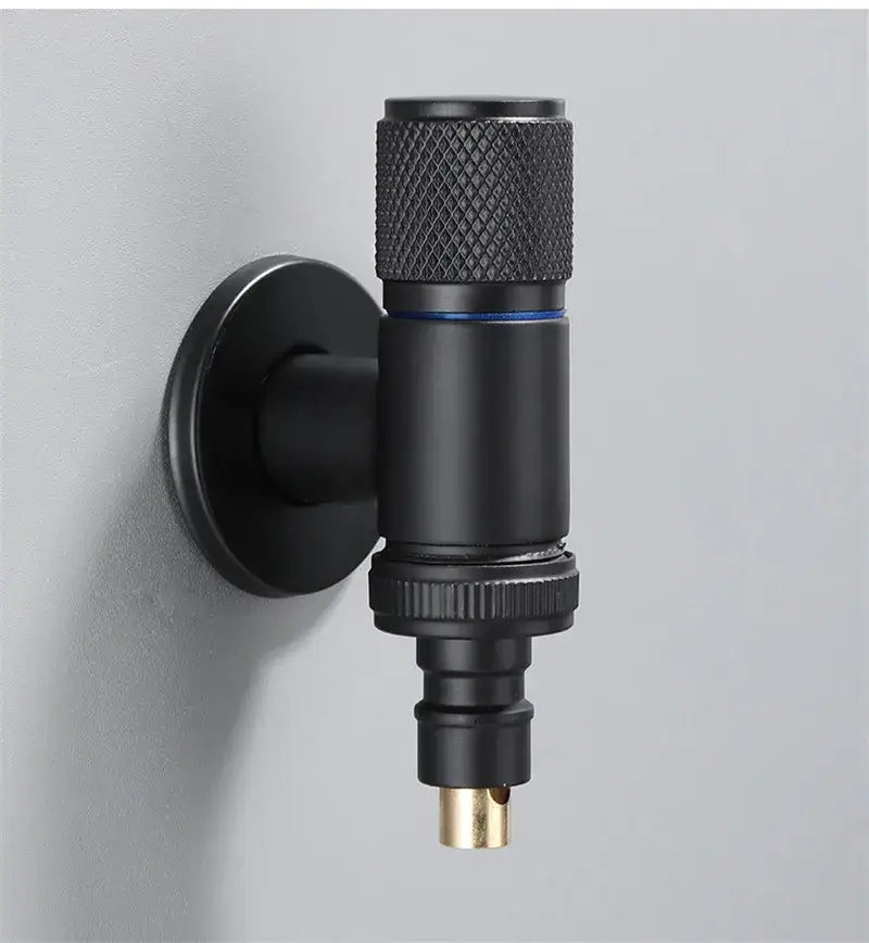 Knurled black copper brass washing machine faucet with black matte finish and textured handle for laundry room decorbites black copper