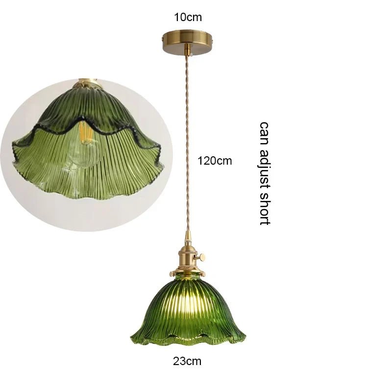 Korean Retro Glass Pendant Light With Wood Accent - Decorbites