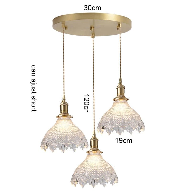 Korean Retro Glass Pendant Light With Wood Accent - Decorbites