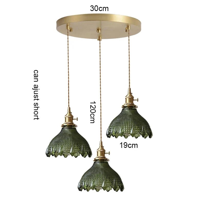 Korean Retro Glass Pendant Light With Wood Accent - Decorbites