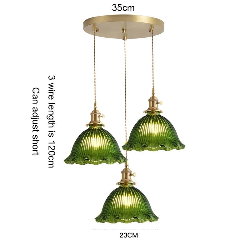 Korean Retro Glass Pendant Light With Wood Accent - Decorbites