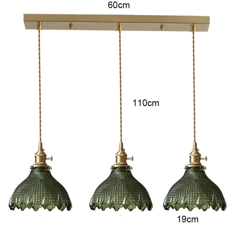 Korean Retro Glass Pendant Light With Wood Accent - Decorbites