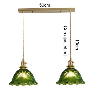 Korean Retro Glass Pendant Light With Wood Accent - Decorbites