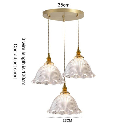 Korean Retro Glass Pendant Light With Wood Accent - Decorbites