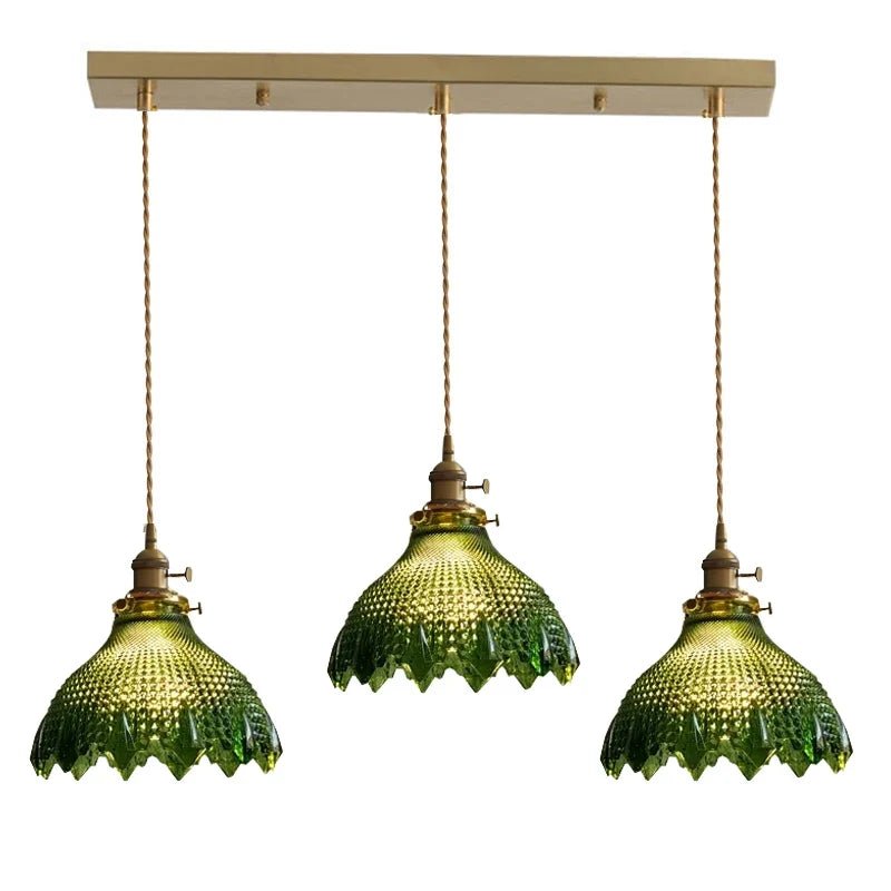 Korean Retro Glass Pendant Light With Wood Accent - Decorbites