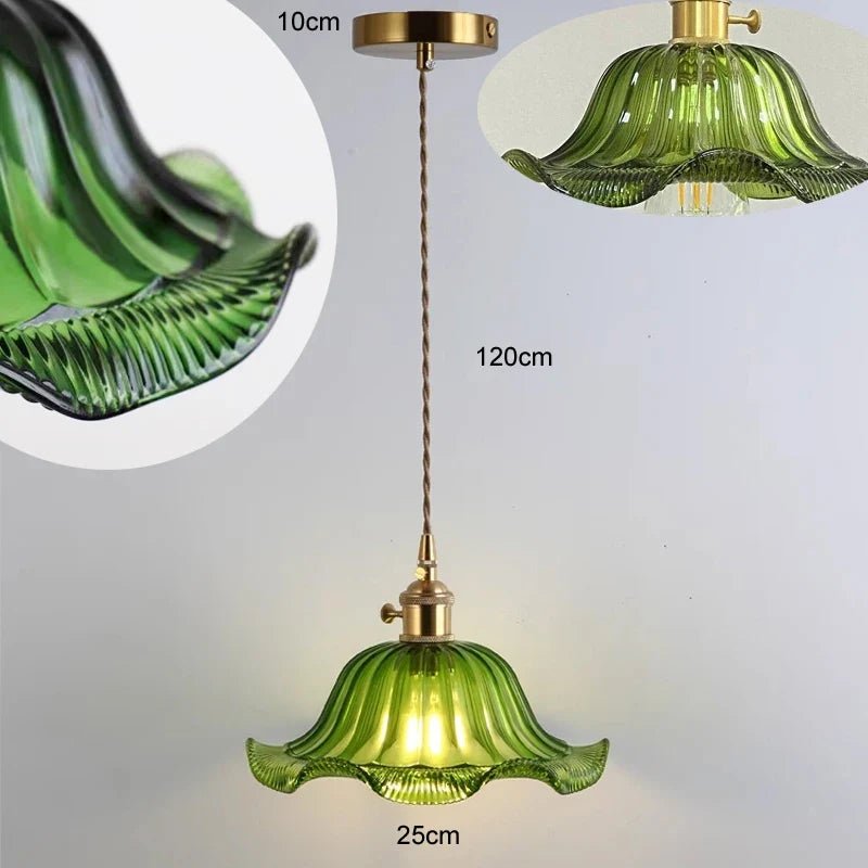 Korean Retro Glass Pendant Light With Wood Accent - Decorbites