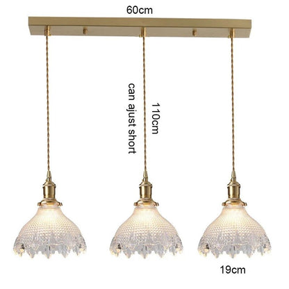 Korean Retro Glass Pendant Light With Wood Accent - Decorbites